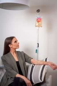 A patient at Virasoap IV bar in Meridian Idaho