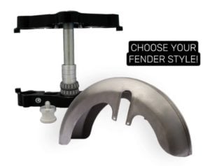 180mm 23 X 5.5" Wide Tire Complete Steel Fender & Rake Kit, 49mm