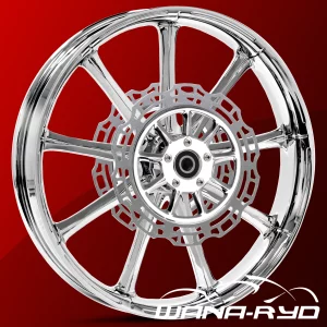 Ion Chrome 19" or 21" Front / 18" Rear Wheel & Rotor Set, 2009-2025 Touring