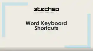 Poster with instructions on using Word Keyboard Shortcuts, featuring bold text and Microsoft Word's logo.