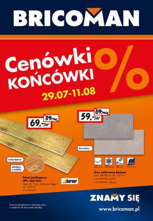 Gazetka promocyjna bricoman Cenówki końcówki