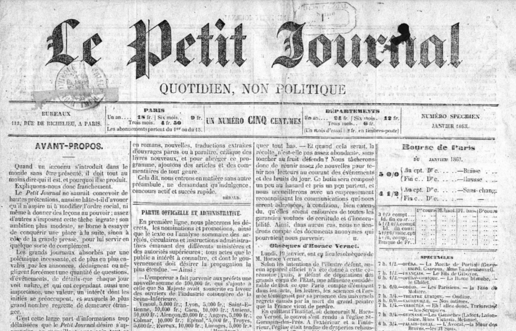 Le Petit Journal, 31 janvier 1863
