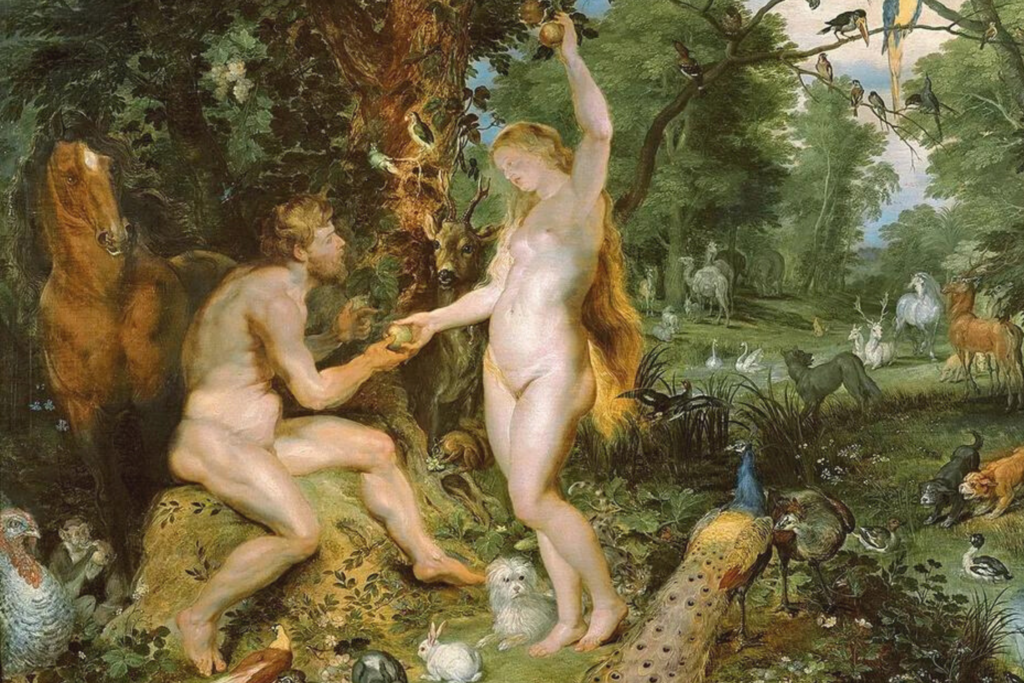 Adam et Eve par Rubens travail dans la bible