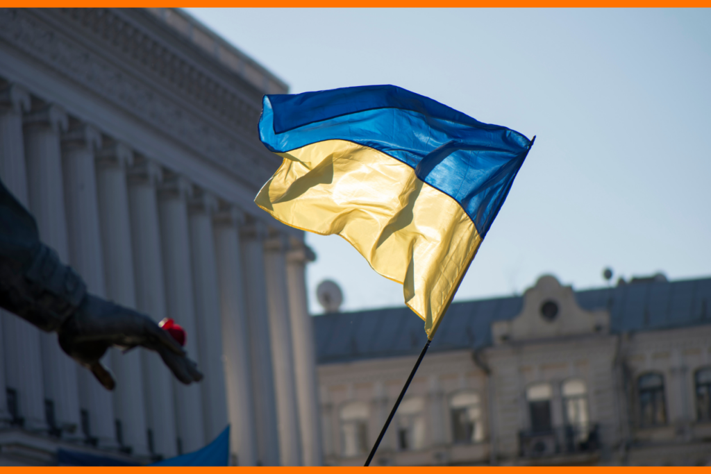Guerre en Ukraine Drapeau ukrainien