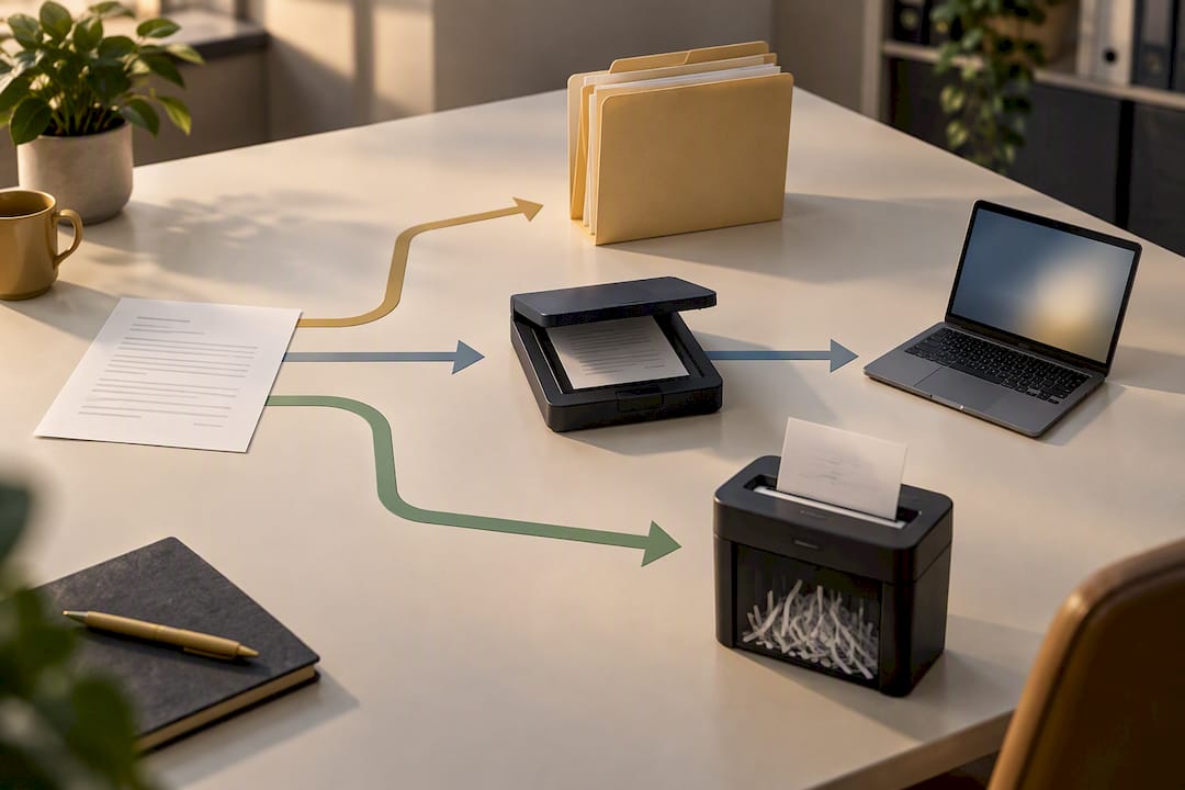 Illustrated document retention decision pathway