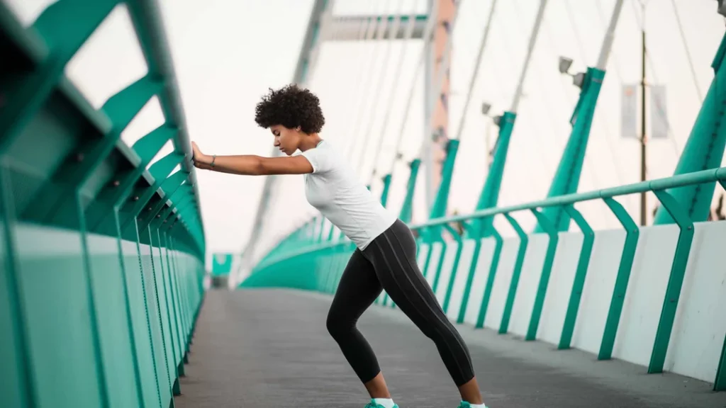 stretching before run