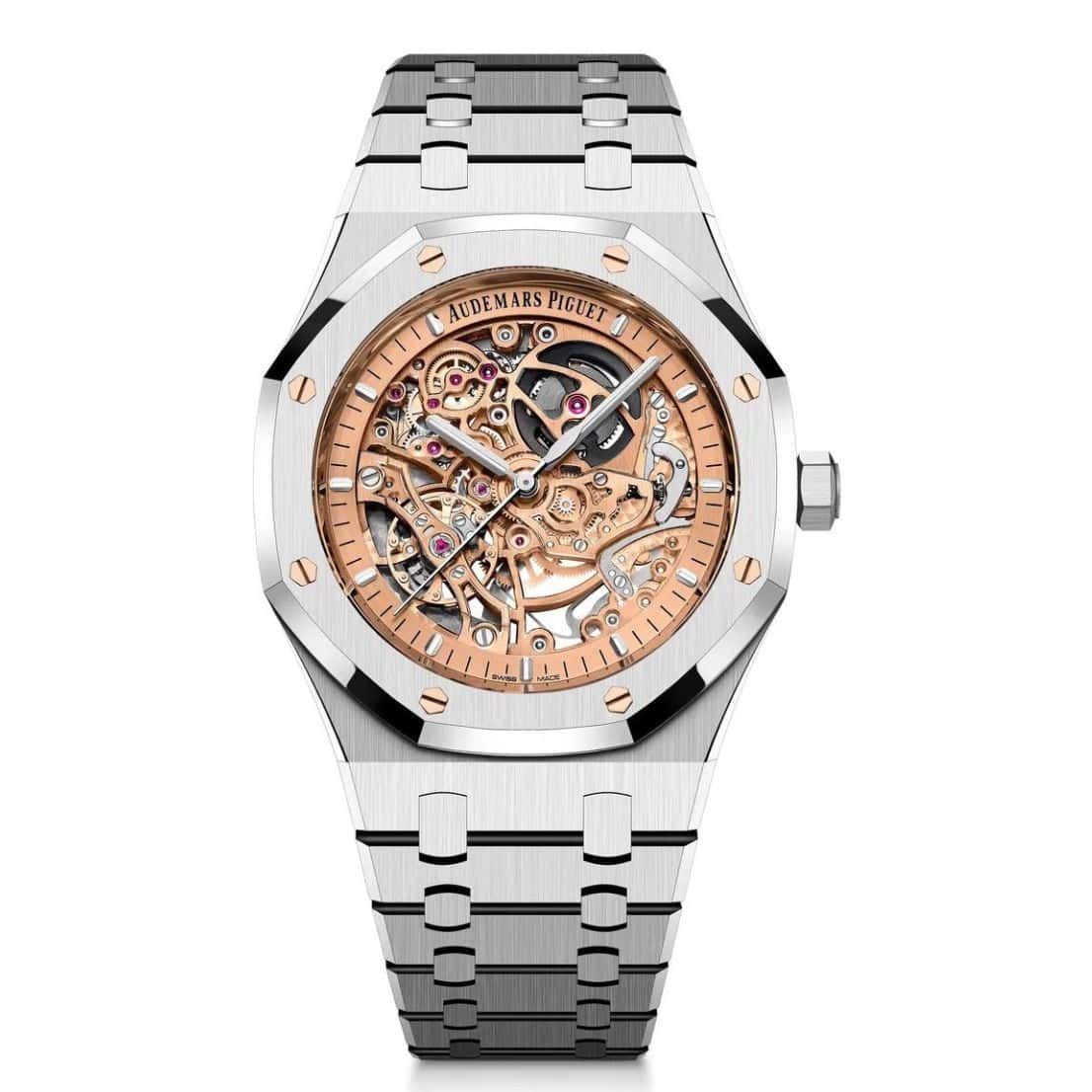 Buy Audemars Piguet Royal Oak Double Balance Wheel Openworked Salmon Dial 15407ST.OO.1220ST.02 in Dubai
