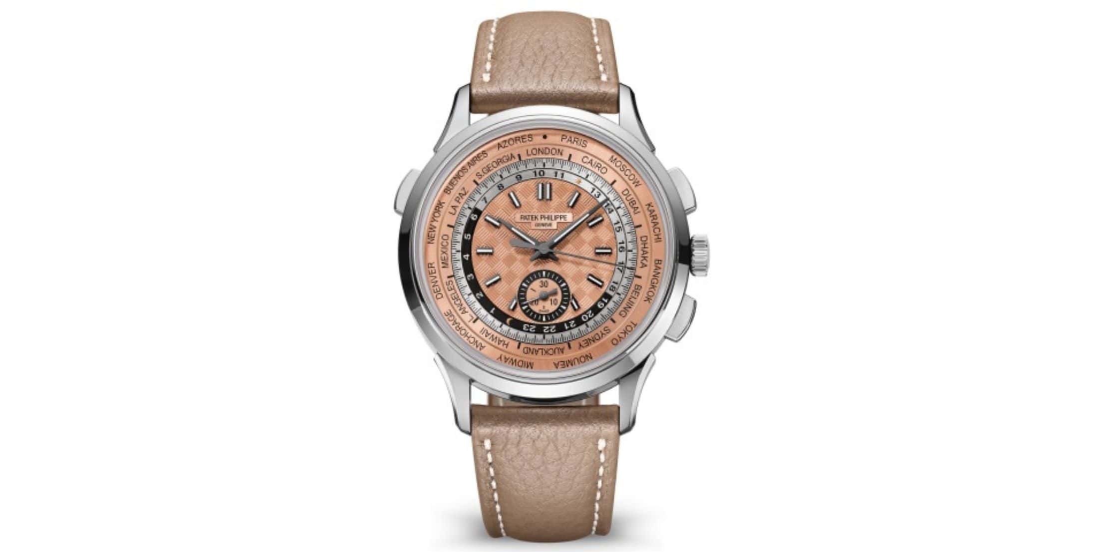 Buy Patek Philippe 5935A-001 Worldtime Chronograph Salmon Dial in Steel in Dubai