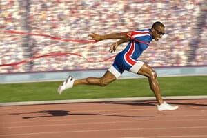 How Americans really speak runner at finish line