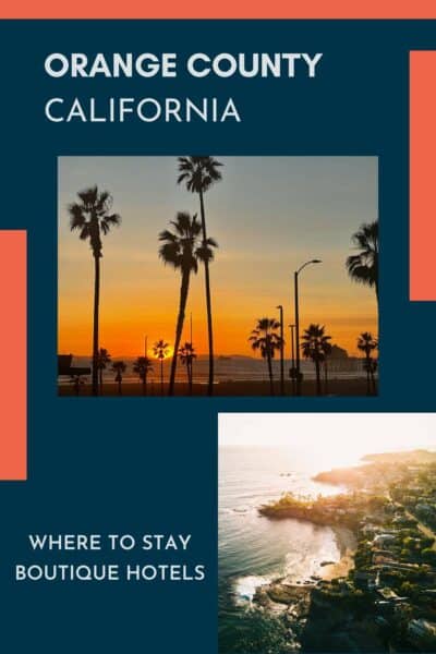 Orange sunset in Huntington Beach and the wild coastline of Laguna Beach CA.