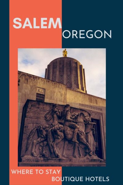 Man riding horse on the Oregon Capitol Building.