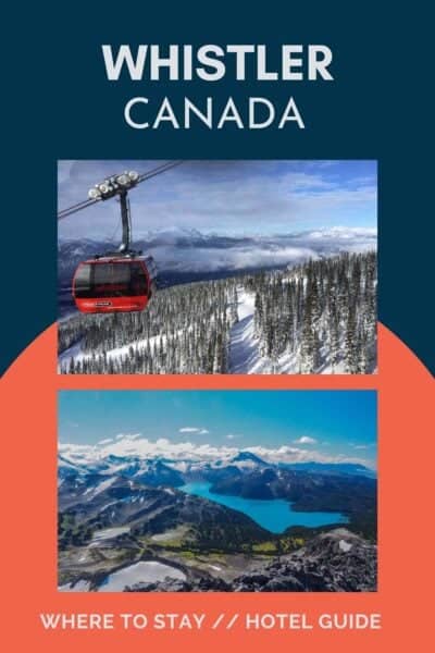 Whistler Gondola and a blue lake.