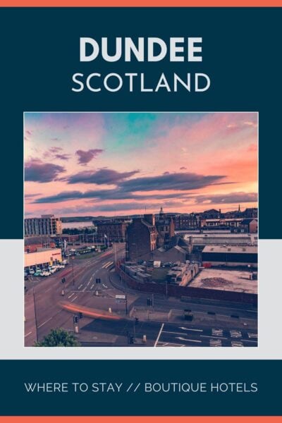 Colourful sky over the train station in Dundee, Scotland.