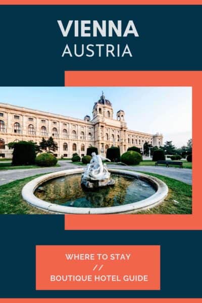 Fountain in front of the museum in Vienna in spring.