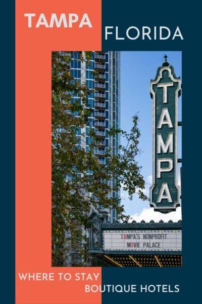 Vertical Tampa theatre sign.