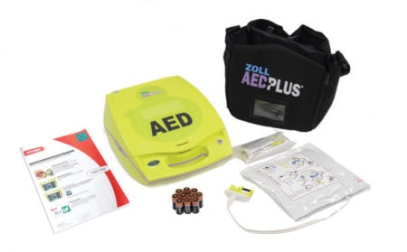 innhold hjertestarter AED Plus komplett