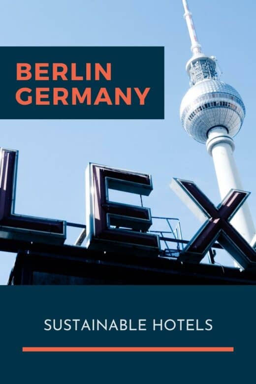 Alexa sign and TV tower in Berlin Germany.