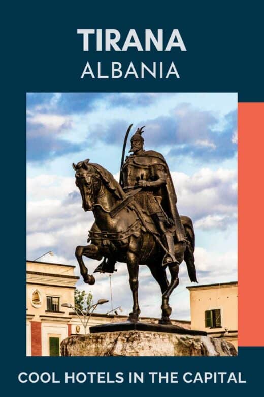 Statue of Skanderbeg on his horse in Tirana.