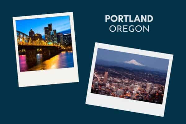 Portland city skyline and bridge