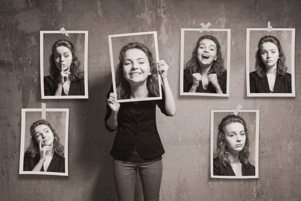 accent imitation games girl showing many faces 