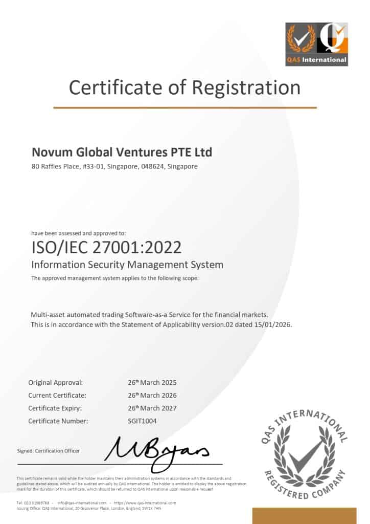 StockHero ISO 27001 Certificate for year 2027