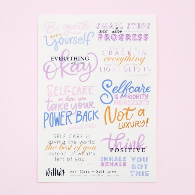 Sticker Sheet Self Care is Self Love
