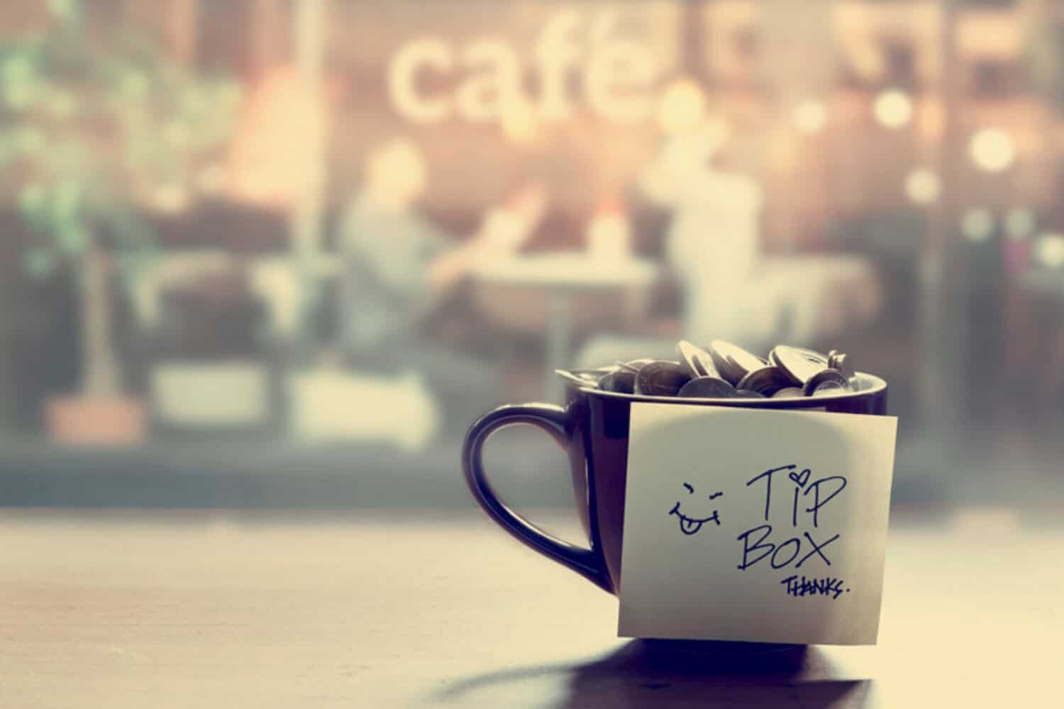 Tipping-in-America restaurant tip jar