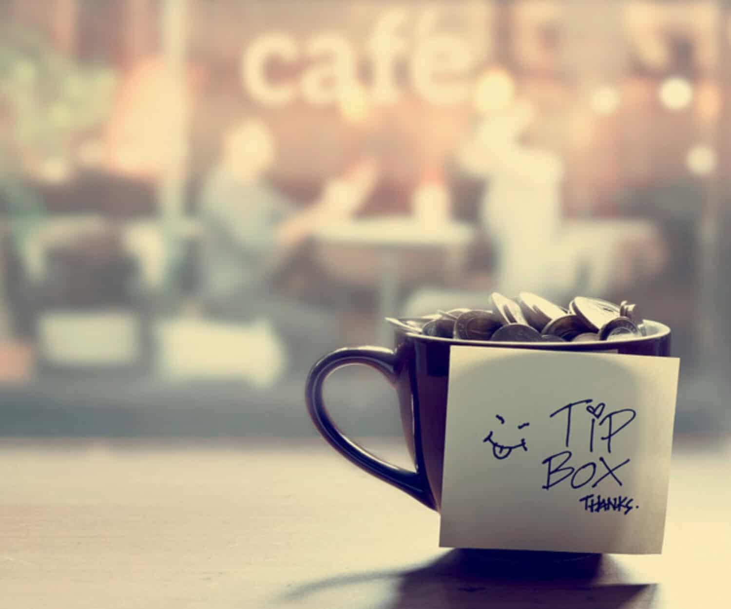 Tipping-in-America restaurant tip jar