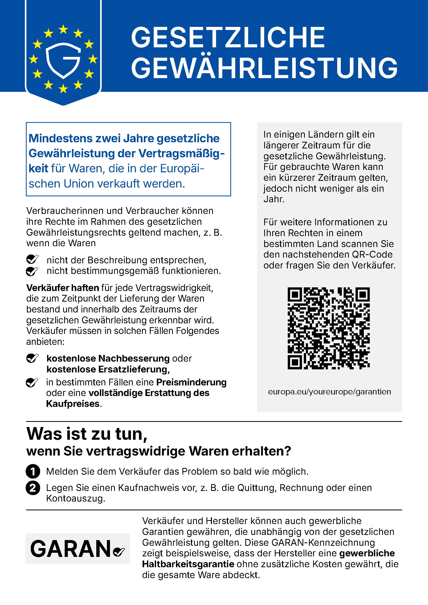 Deine gesetzlichen Gew&auml;hrleistungsrechte
