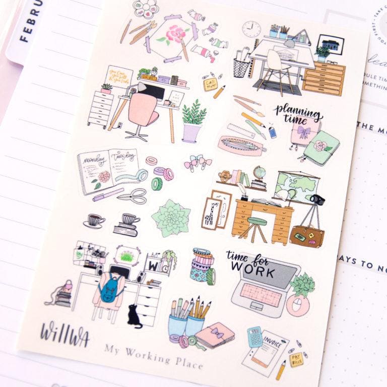 Sticker Sheet My Working Place
