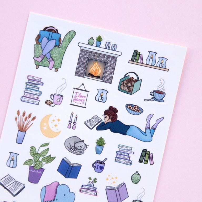 Sticker sheet Girls Love to Read