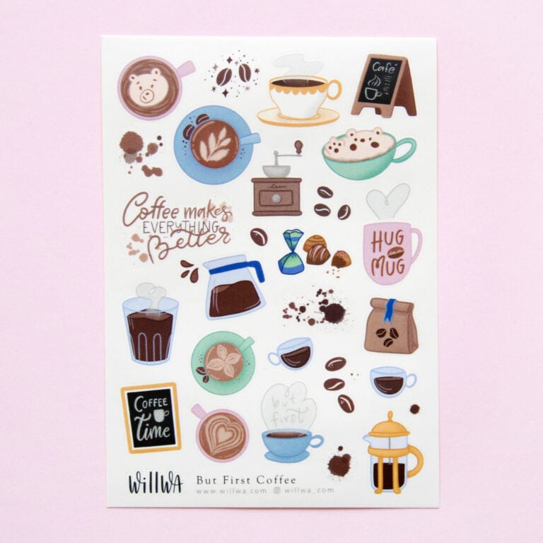 Sticker Sheet But First Coffee
