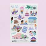 Sticker Sheet Lets Meet For Fika