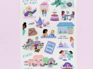 Sticker Sheet Lets Meet For Fika