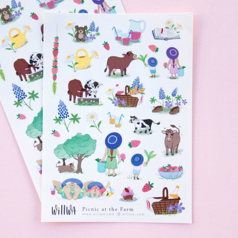 Sticker Sheet Picnic at the Farm