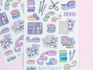 Sticker Sheet Washi and Sticker Love