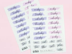 Sticker Sheet Days of the Week