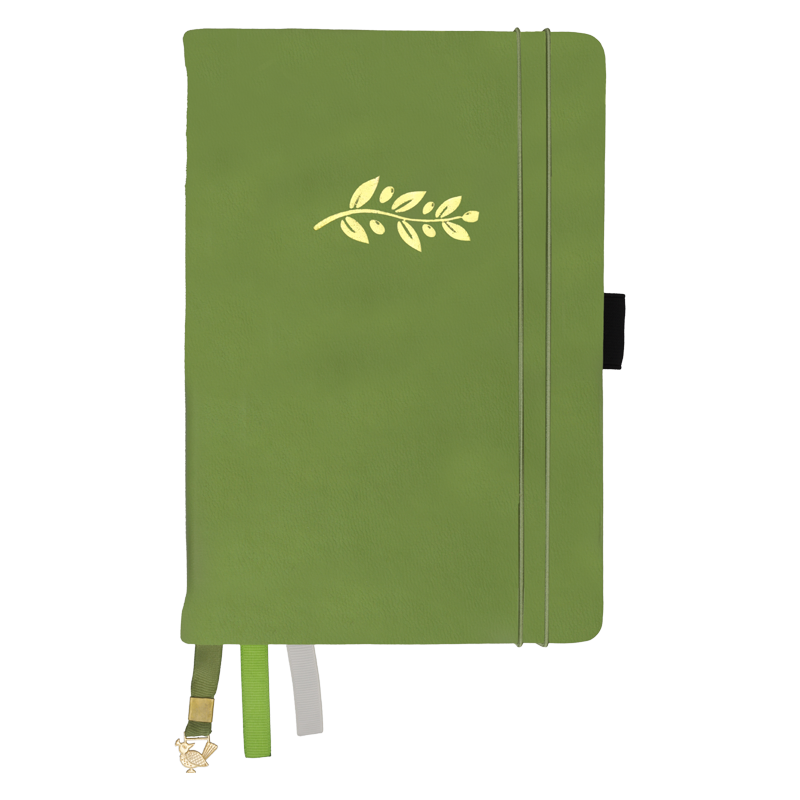 A5 Notebook Coloured Pages Olive