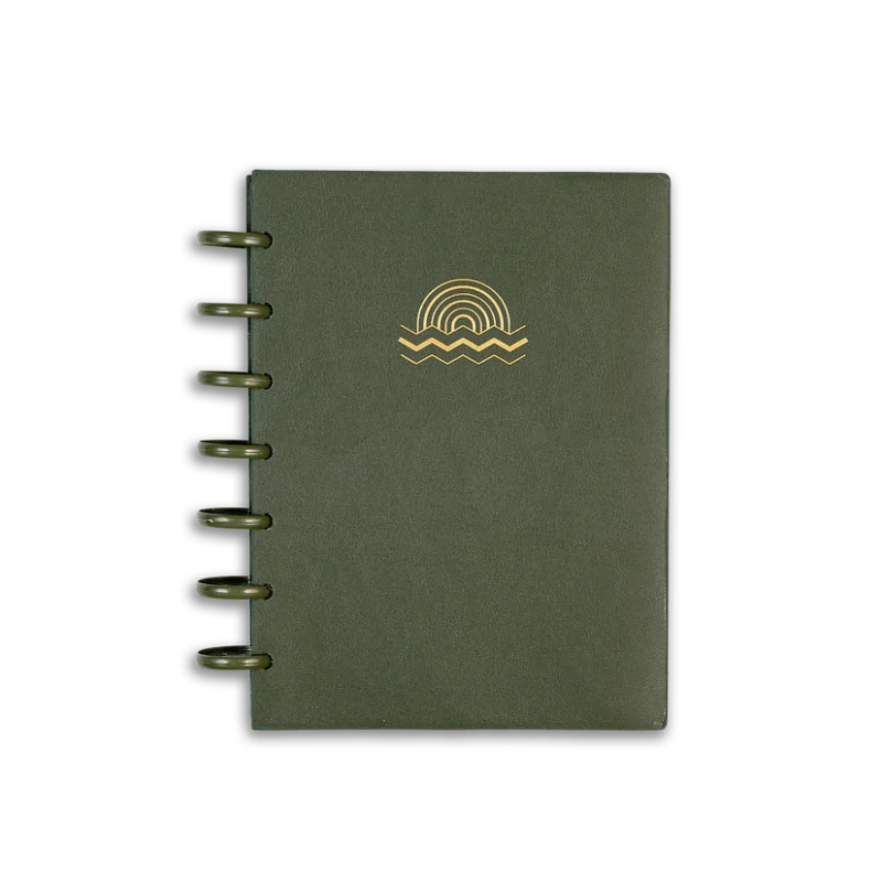 A5 Discbound Notebook Shuffle DARK GREEN