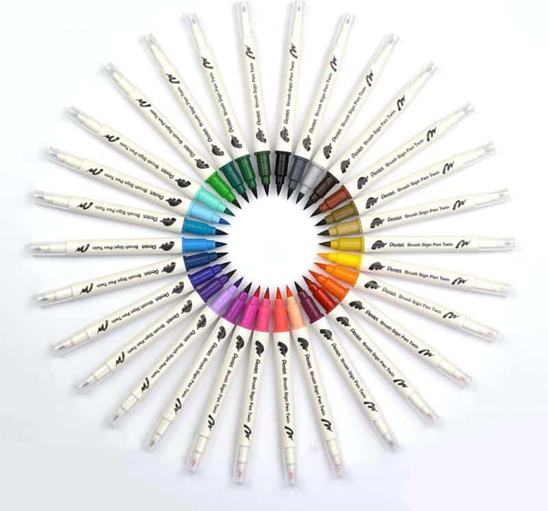 Pentel SESW30C Brush Sign Pen Twin 
