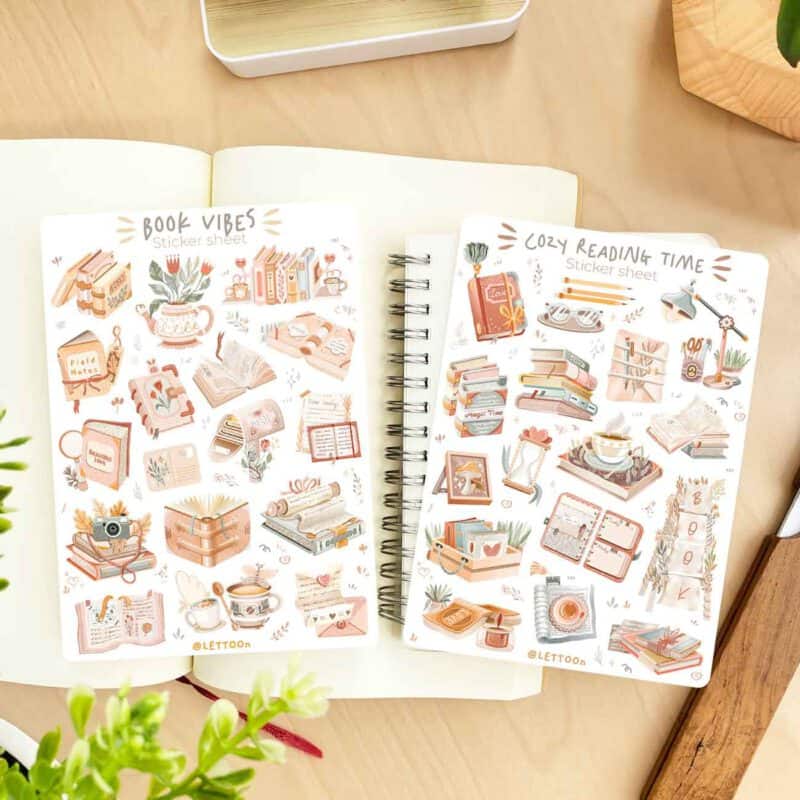reading-time-105mm-148mm-designed-by-lettoon-1 Reading Time Sticker Set
