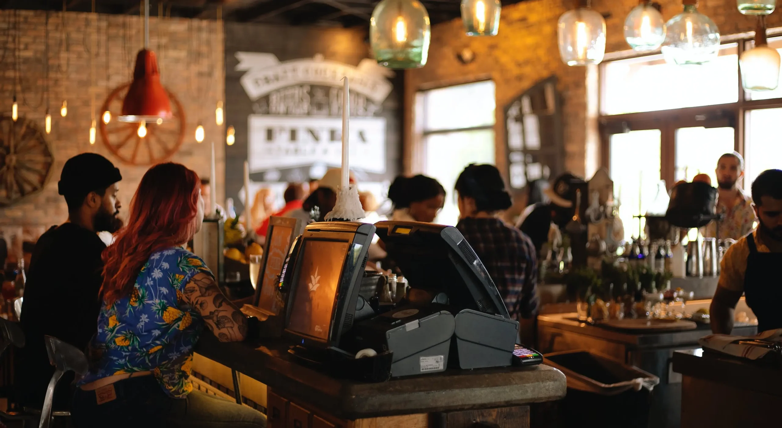 A packed restaurant