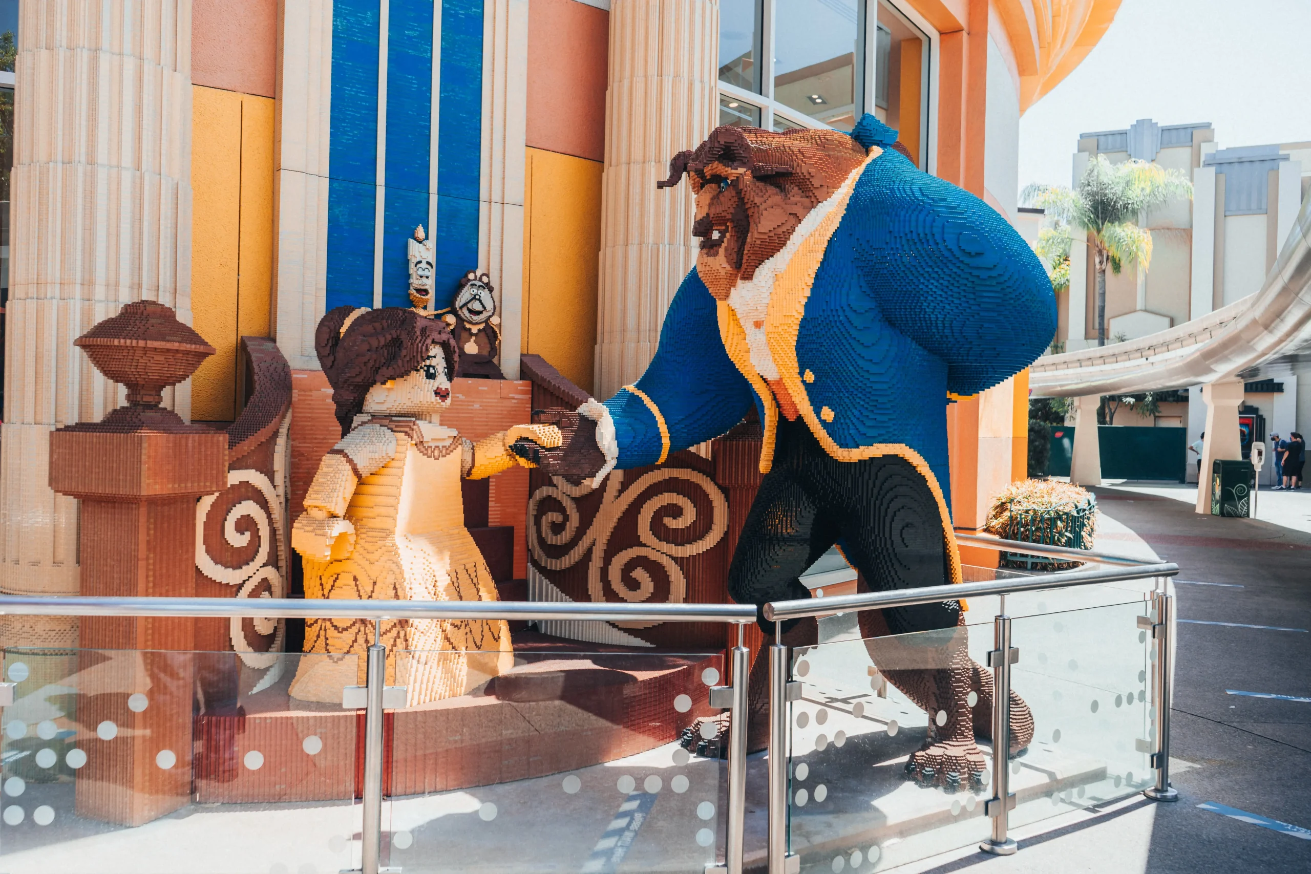 A Lego sculpture of Disney's Beauty & The Beast