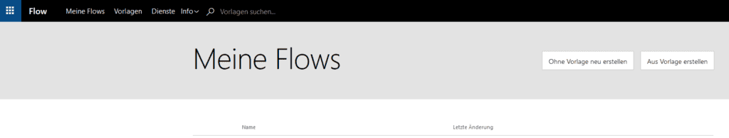 Aufbau Microsoft Flow