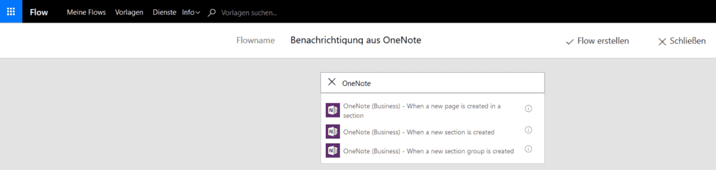 Auslösende Interaktion in Microsoft Flow