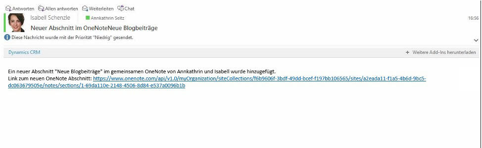 E-Mail Benachrichtigung, weil Flow ausgelöst wurde