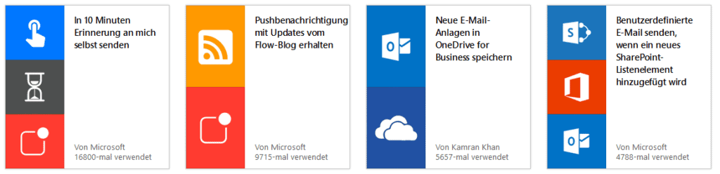Vorlagen in Microsoft Flow