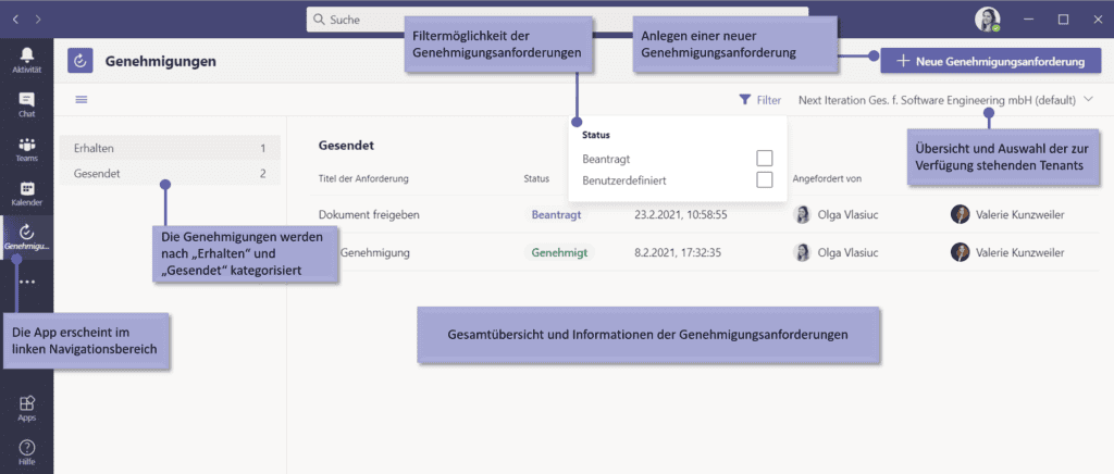 Genehmigungsprozesse direkt über Microsoft Teams