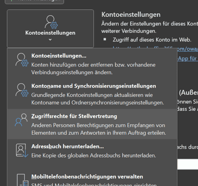 Stellvertreter in Outlook