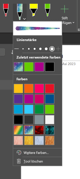 OneNote Farben